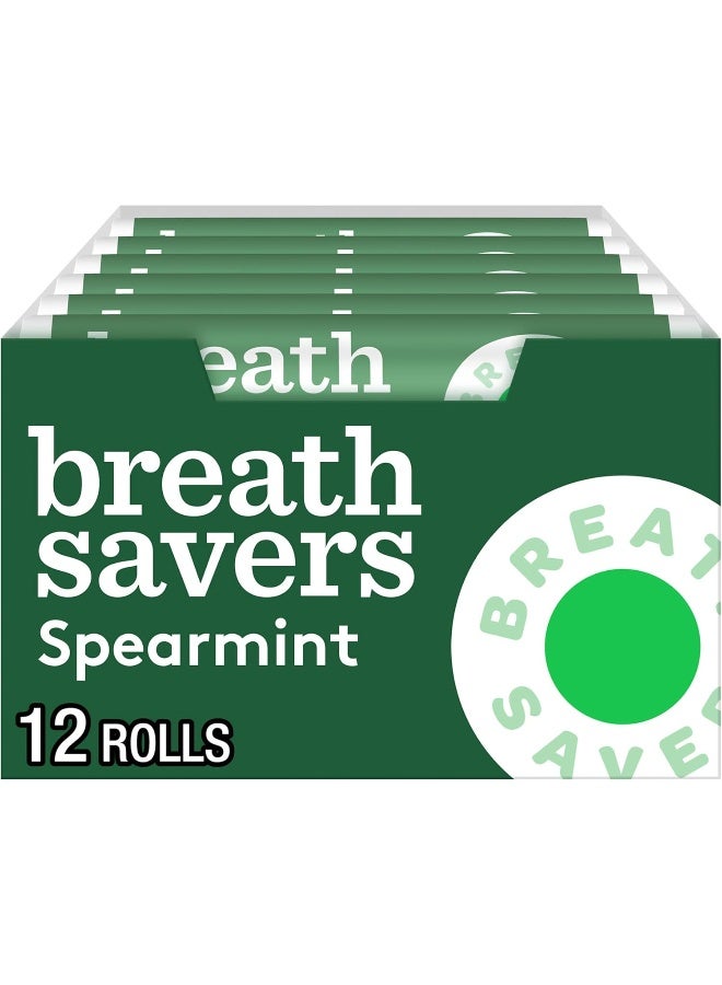 BREATH SAVERS Sugar Free Mints, Spearmint, 0.75 Ounce Roll (Pack of 24) - Image 1